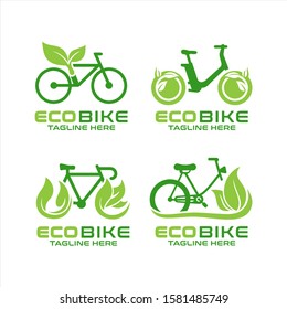 Eco Bike green design logos