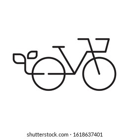 Eco bike with leaf logo template vector green bicycle icon design