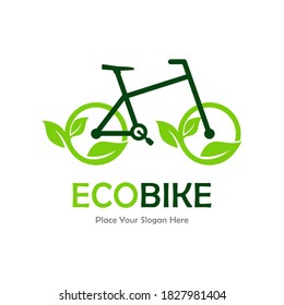 Plantilla de logotipo vectorial de bicicleta ecológica. Adecuado para negocios, web, naturaleza y diseño