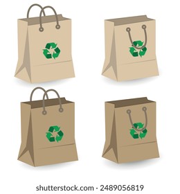 Eco bio bag set recycle in light and dark color
