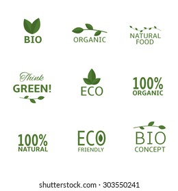 Eco and bio concept icon set. Vector illustration