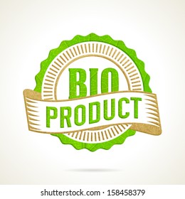 eco bio green letterpress label of healthy vital natural fresh farm nurture with sprout and paper surface harvester classical timber parts fruit earth product harvesting farm natural nutrient ecologic