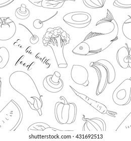 Eco bio healthy food pattern