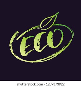 Eco bio organic hand drawn doodle set elements - 100% eco