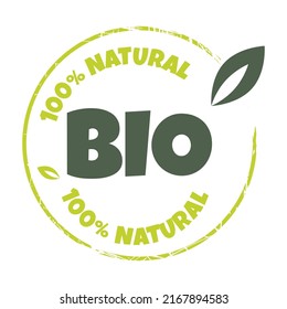 Eco, bio, organic and natural products sticker, label, badge and logo.
Ecology icon. Logo template with green leaves for organic and eco
friendly products. Vector illustration