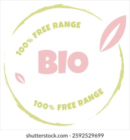Eco, bio, organic and natural products sticker, label, badge and logo. Ecology icon. Logo template with green leaves for organic and eco friendly products. Vector illustration