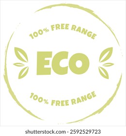 Eco, bio, organic and natural products sticker, label, badge and logo. Ecology icon. Logo template with green leaves for organic and eco friendly products. Vector illustration