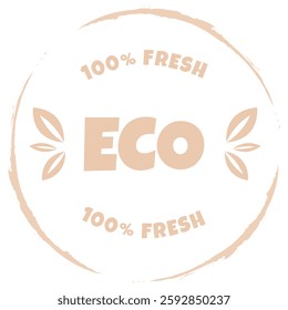 Eco, bio, organic and natural products sticker, label, badge and logo. Ecology icon. Logo template with green leaves for organic and eco friendly products. Vector illustration