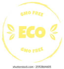 Eco, bio, organic and natural products sticker, label, badge and logo. Ecology icon. Logo template with green leaves for organic and eco friendly products. Vector illustration