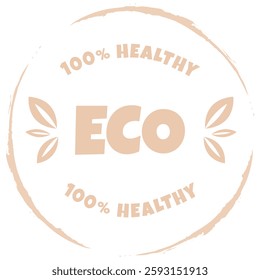 Eco, bio, organic and natural products sticker, label, badge and logo. Ecology icon. Logo template with green leaves for organic and eco friendly products. Vector illustration