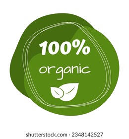 Eco, bio, vegan food stickers template, logo with leaves for organic and eco friendly products. Eco stickers for labeling package, food, cosmetics. Hand drawn style.