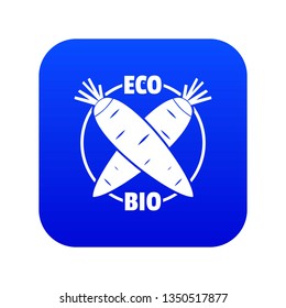 Eco bio vegetables icon blue vector isolated on white background