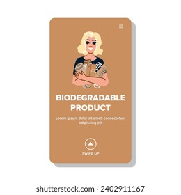 eco biodegradable product vector. recycle green, environment ecology, bio nature eco biodegradable product web flat cartoon illustration