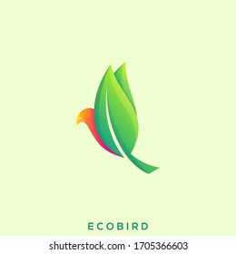 Eco Bird Premium Logo Vector