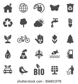 Eco black  icons set .Vector
