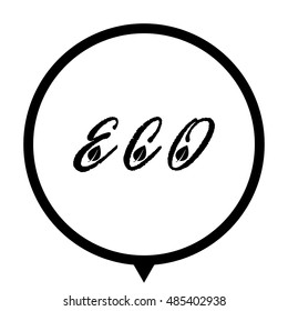 eco - black vector icon;  map pointer