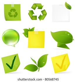 Eco Blank Note Papers, Vector Illustration