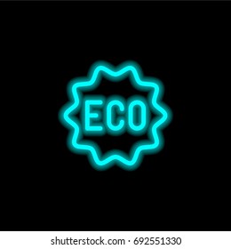 Eco blue glowing neon ui ux icon. Glowing sign logo vector