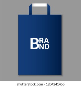 Eco blue hand bag icon. Realistic illustration of eco blue hand bag vector icon for web design