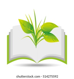 eco book environment nature flora graphic vector illustration eps 10