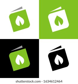Eco book icon design, book with tree illustration, vector logo template, plant education concept
