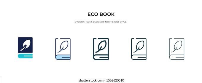 eco book icon in different style vector illustration. two colored and black eco book vector icons designed in filled, outline, line and stroke style can be used for web, mobile, ui