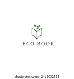 Eco Book Icon Logo Design Element, Creative Symbol, Book shop store vector logo, Book tree education, leaf with book. education.