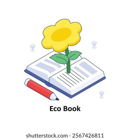 Eco Book isometric Colored illustration. EPS File stock illustration