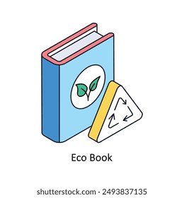 Eco Book Isometric style icon. Symbol on White background EPS 10 File 