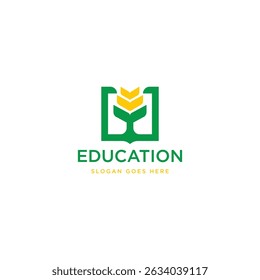 eco book leaf nature logo icon symbol design template illustration inspiration. Education with book and tree logo vector