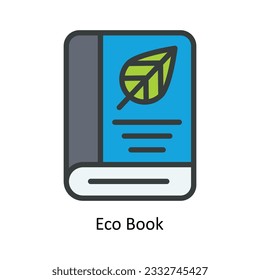 Eco Book Vector Fill outline Icon Design illustration. Nature and ecology Symbol on White background EPS 10 File