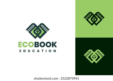 Diseño de logotipo de Vector de libro ecológico
