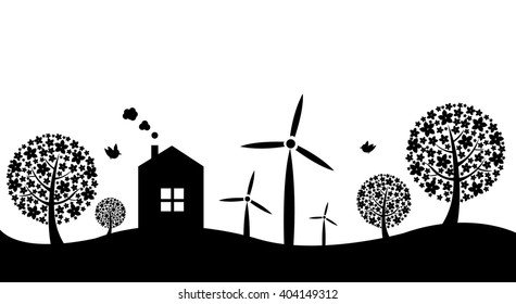 Eco Border, Vector Illustration