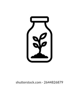 Eco bottle with sprouting top symbolizing sustainability and nature