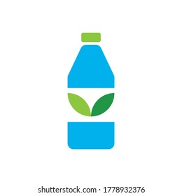 diseño del logotipo del icono del vector del botella ecológica