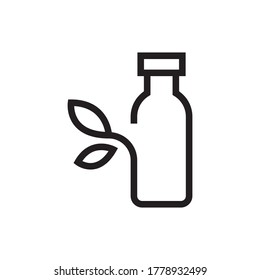 eco bottle vector icon logo design