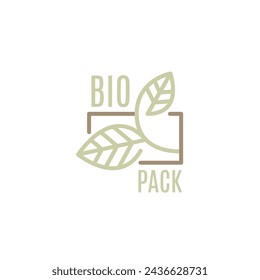 Eco box with green leaf icon. Biodegradable, compostable packaging. Eco friendly material production. Nature protection concept. Vector Illustration, editable strokes. Vector illustration