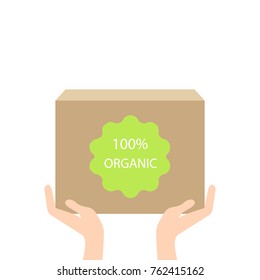 Eco box in hand,vector ecology concept