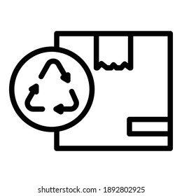 Icono de Eco. Icono de vector de caja ecológica de esquema para diseño web aislado en fondo blanco