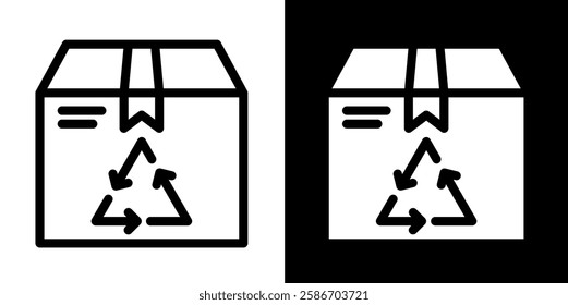 eco box line and glyph icon, outline and glyph vector sign, linear and glyph style pictogram isolated on white and black. ecology symbol, logo, icon, illustration