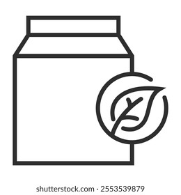 Eco box outline icon, editable vector illustration and transparent graphic element. Isolated on white background