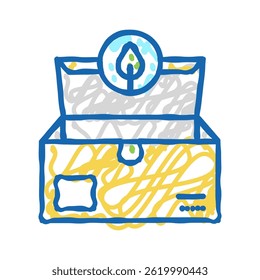 eco box packaging doodle icon sketch vector. eco box packaging sign. isolated symbol illustration