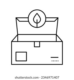 eco box packaging line icon vector. eco box packaging sign. isolated contour symbol black illustration