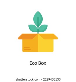 Eco Box Vektorgrafik Flache Symbole. Einfache Stockillustration