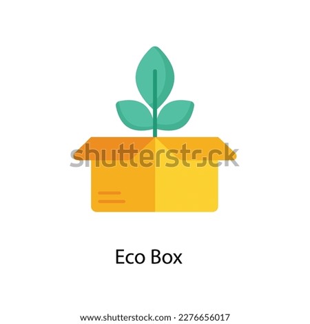 Eco Box Vector Flat Icons. Simple stock illustration stock