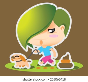 Eco Boy Jogging run with Dog
