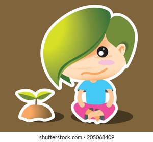 Eco Boy with Plant