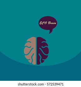 Eco brain with cloud on ecology style with Bashers