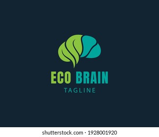 logotipo ecológico del cerebro logotipo creativo logotipo ecológico 