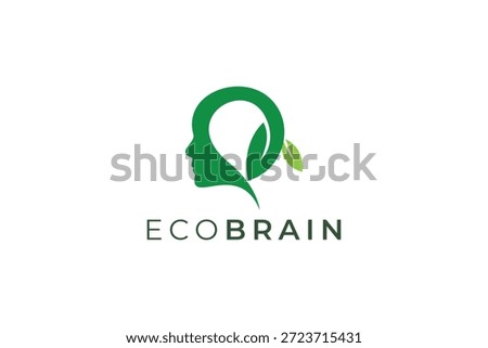 Eco Brain Logo Design for Green Technology, Sustainable Innovation and Environmental Brand Identity